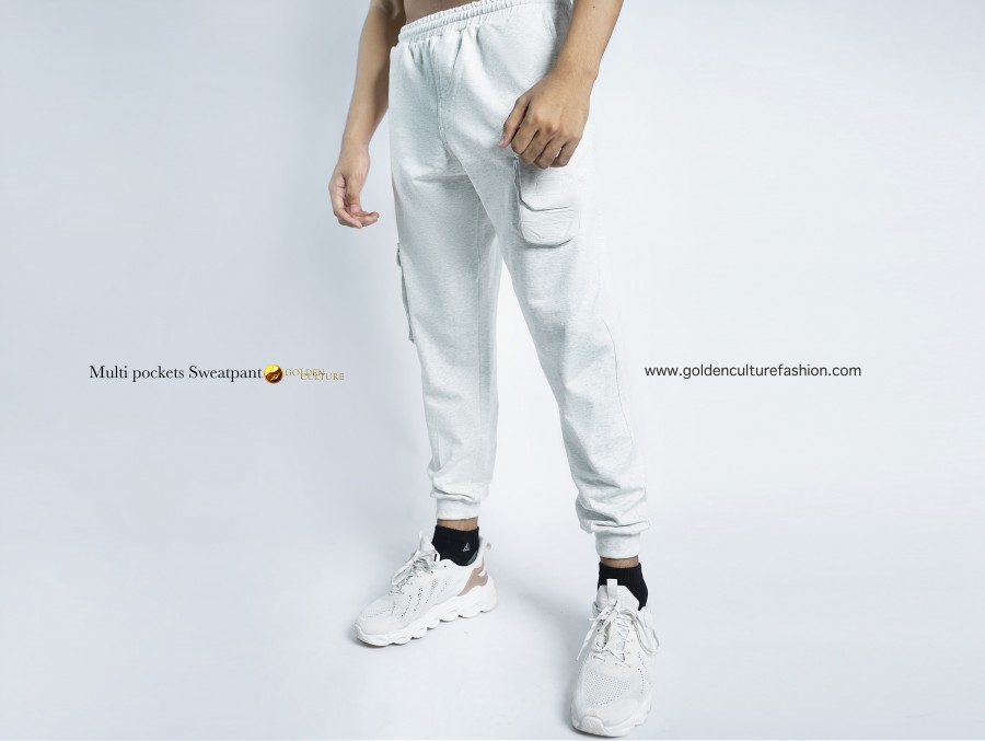 Multi Pocket Sweatpant (White)